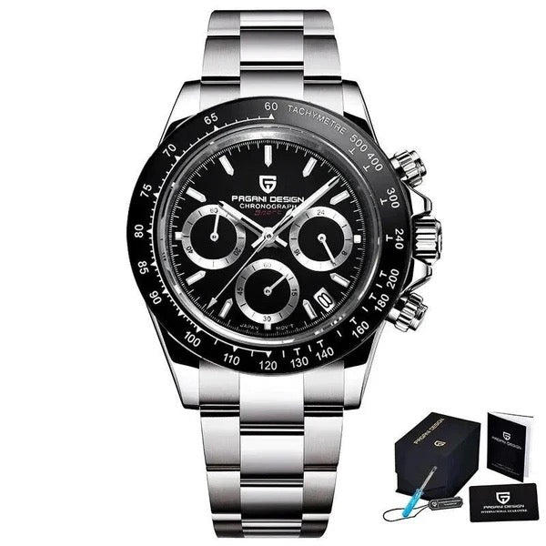 Pagani Design PD-1644 – Luxus Automatik Uhr 40mm Chronograph Edelstahl Saphirglas Keramiklünette 100m Wasserdicht – Neu OVP