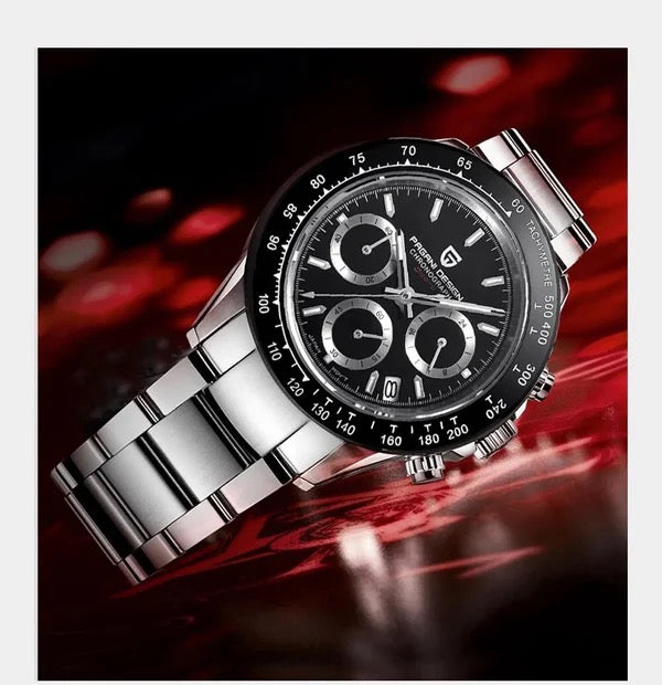 Pagani Design PD-1644 – Luxus Automatik Uhr 40mm Chronograph Edelstahl Saphirglas Keramiklünette 100m Wasserdicht – Neu OVP