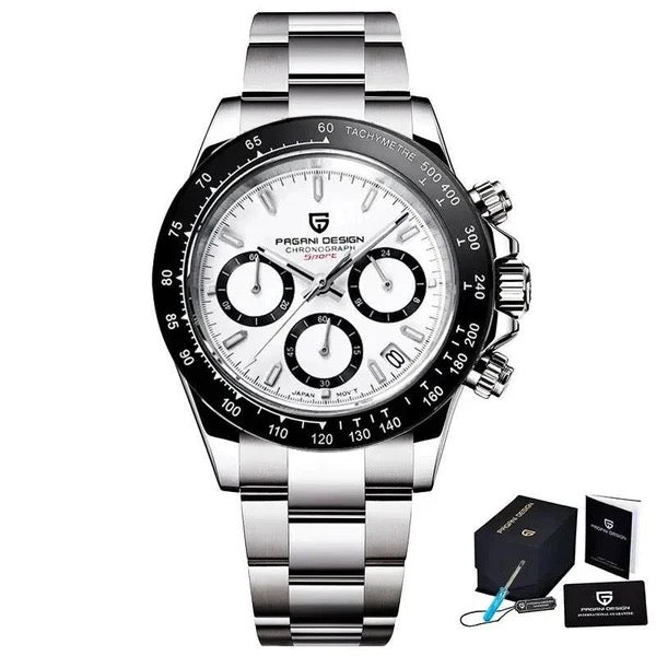 Pagani Design PD-1644 – Luxus Automatik Uhr 40mm Chronograph Edelstahl Saphirglas Keramiklünette 100m Wasserdicht – Neu OVP
