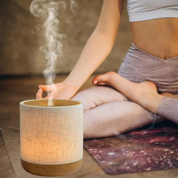 Ultraschalldiffusor – Alesia – aus Leinen und Holz – Kaltdiffusion – Aromatherapie ätherische Öle – dekorative Geschenkidee - Zen'Arôme