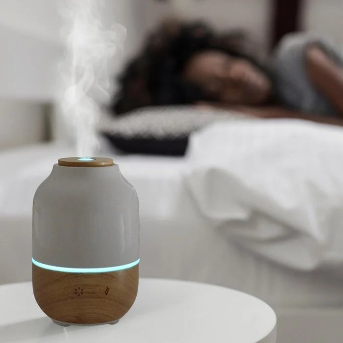 Ultraschalldiffusor – Purisia – Holz- und Keramikdesign – Diffusion ätherischer Öle – anpassbare Beleuchtung – dekorative Idee - Zen'Arôme