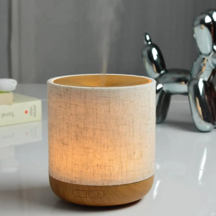 Ultraschalldiffusor – Alesia – aus Leinen und Holz – Kaltdiffusion – Aromatherapie ätherische Öle – dekorative Geschenkidee - Zen'Arôme